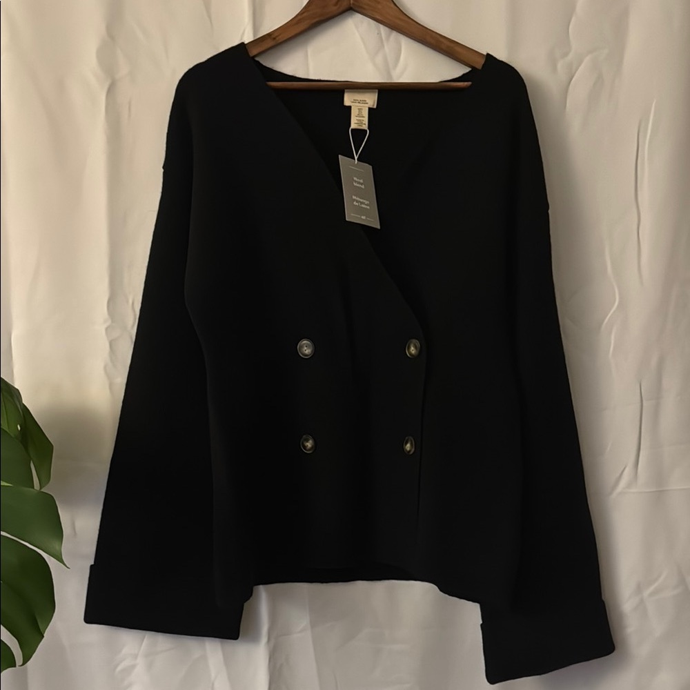 (NWT) H&M | Premium Black Wool Blend Cardigan